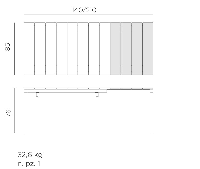 Nardi Rio 140 Tisch - Ausziehbar