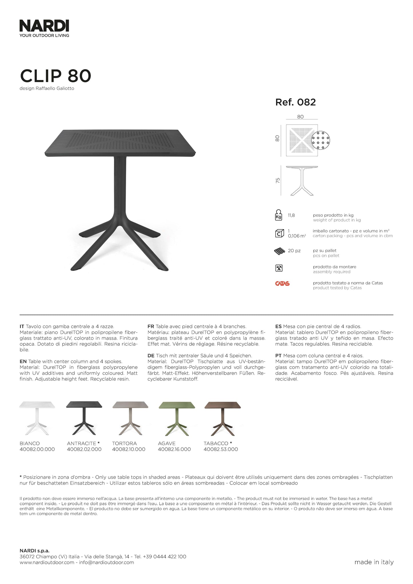 Nardi Clip 80 Tisch