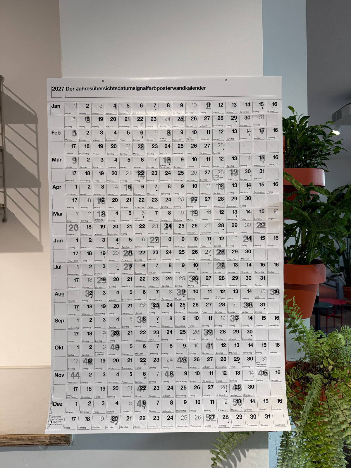 habit Jahresübersichtsdatumsignalfarbposterwandkalender 2027