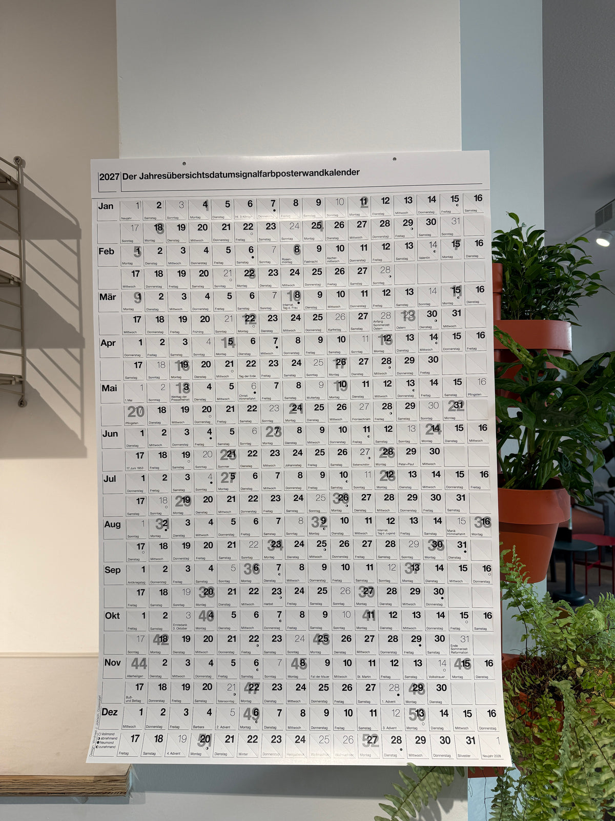 habit Jahresübersichtsdatumsignalfarbposterwandkalender 2027