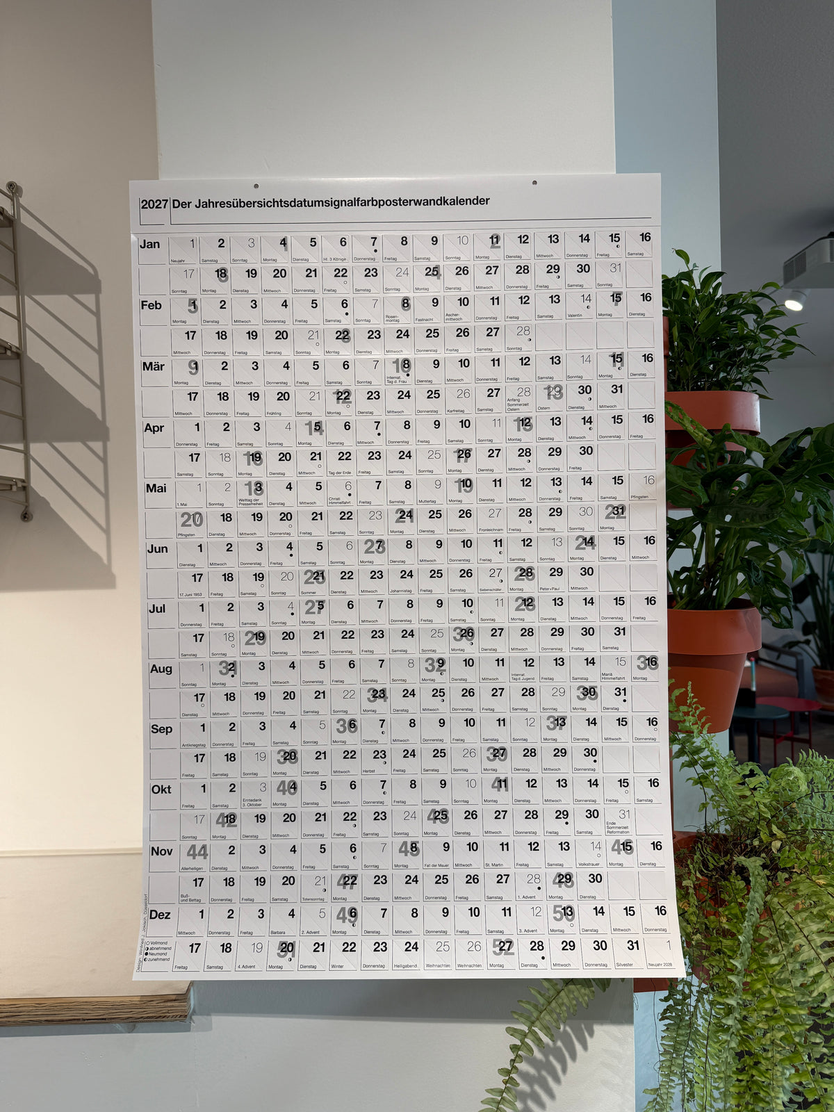 habit Jahresübersichtsdatumsignalfarbposterwandkalender 2027