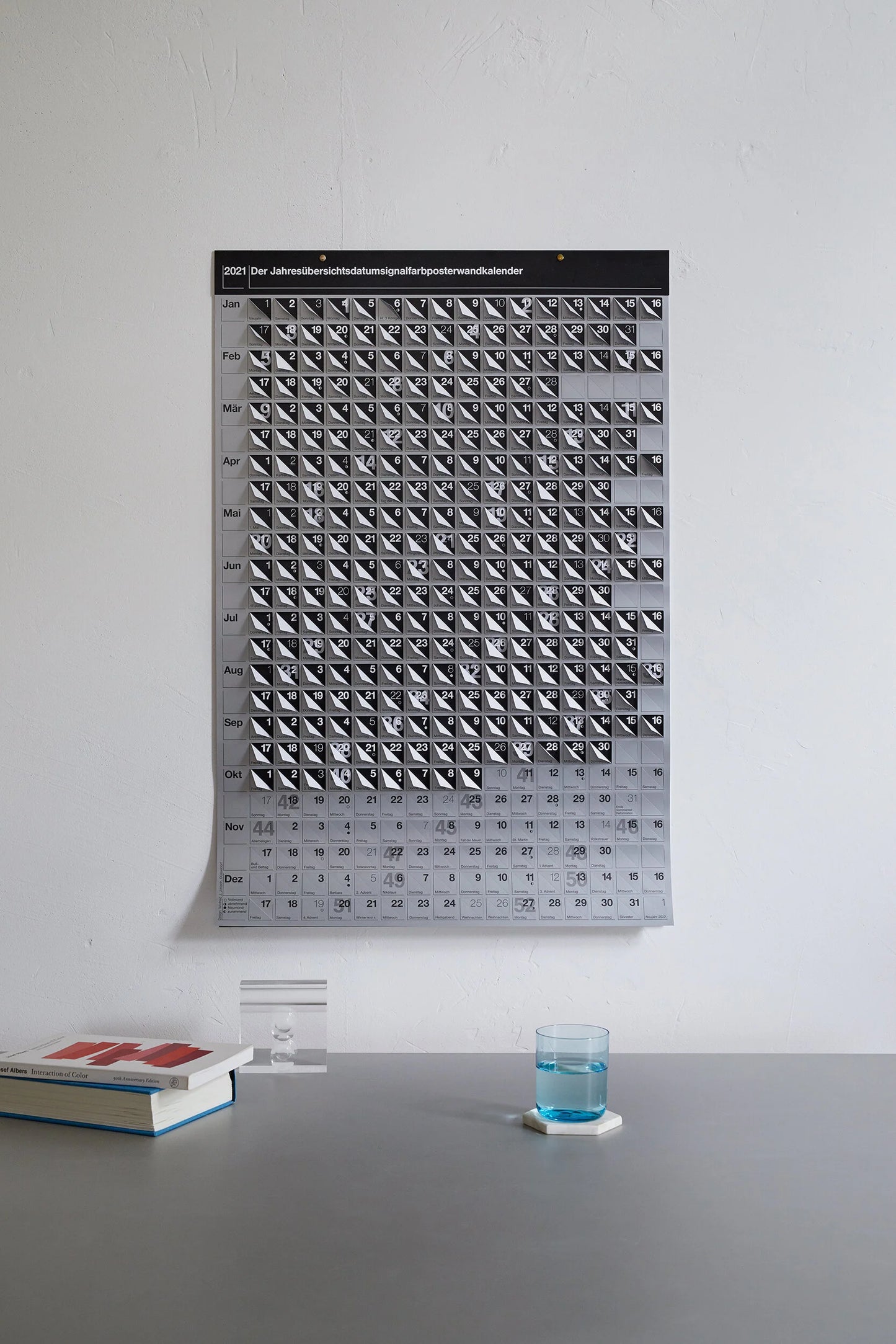 habit Jahresübersichtsdatumsignalfarbposterwandkalender